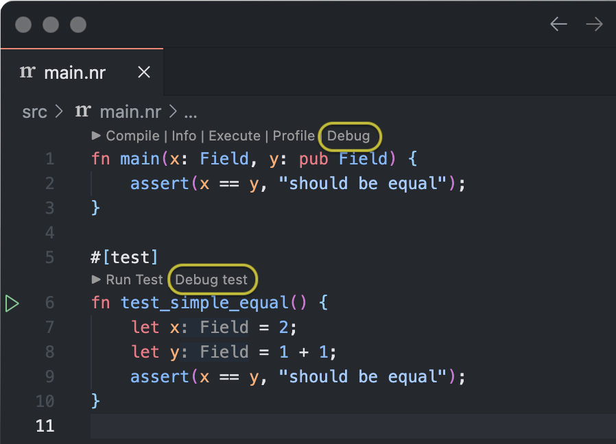 Debugger codelens